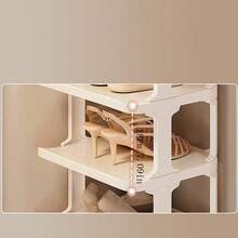 Multi Layer Shoe Rack Sorting Rack, Multi-Layer Space Saving Storage Rack, Household Small Entrance Shoe Rack - White - View 7