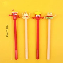 1/2/4 Piezas Bolígrafos de gel recargables de 0,5 mm, diseño creativo y lindo de comida y dibujos animados, entrega aleatoria - Multicolor - Ver 3