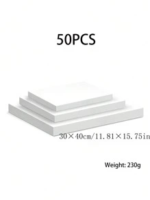 Kitchen Food Paper Baking Paper 50 Pieces Baking Paper Anti-Stick Oven Baking Paper Burning Wax Paper Barbecue Paper Silicone Oil Paper Double-Sided Silicone Oil Non-Stick Bottom High Temperature Baking Resistant Multiple Size Options - Choose - View 2