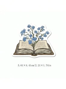 50pcs Blue Bookish Graffiti Stickers Decorative Water Cups Notebook Luggage Waterproof Stickers