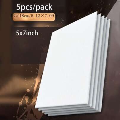 8 st/5 st/1 st per förpackning oljemålningsduk, 5x7 tums duktavlor, tomma vita platta duktavlor för oljemålning, akryl, akvarell, tempera; - 18x13 cm duktavlor för oljemålning, akryl och akvarell, tillbaka till skolan, konstnärsmaterial