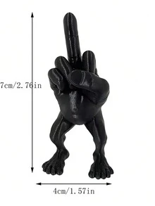Resin Figurine With Middle Finger Gesture, Funny Office Desk Decor, Home Decoration Gift - Orange - View 5
