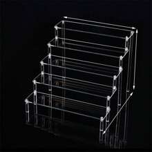 Acrylic Step-Style Display Rack, Makeup, Perfume, Collectible Doll, Action Figure Storage And Display Shelf,For Holiday Beach, Bathroom Collection, Bedroom Collection, Large Capacity - Transparent - View 6
