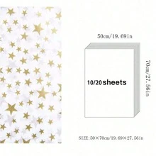 10/20 Sheets Gold Star Tissue Paper,Star Tissue Paper For Gift Bags,Star Gift Wrapping Tissue For Gift Wrap ,Wedding,Birthday,Arts Crafts Valentine's Day - Multicolor - View 9