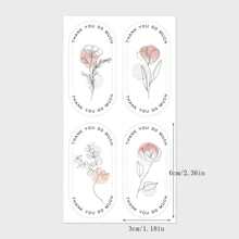 100pcs/Pack Flower Thank You Stickers, For Gift Box Sealing, Packaging Decoration Valentine's Day