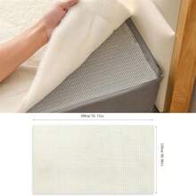 1pc PVC Non-Slip Rug Gripper Pad For Office, Bedroom, And Room - Anti-Skid Underlay For Area Rugs, Carpets, And Hardwood Floors - Beige - View 3