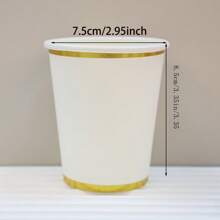 10/20/60 piezas, Vasos de papel azul premium con estampado en caliente (9 Oz) - Vajilla desechable elegante para cualquier fiesta y evento