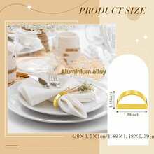 Semicircle D-Shape Metallic Letter Napkin Rings, Convenient Simple Hotel Or Home Tableware Decor - Multicolor - View 2