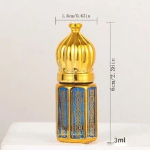 Chai thủy tinh đựng nước hoa du lịch Chai nhỏ mạ điện dập hình bát giác Chai tinh dầu Chai nước hoa Chai tinh chất dạng lỏng Quả bóng tinh tế Phong cách Trung Đông - Nhiều màu - Xem 6