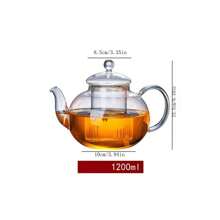 1 pieza Tetera de vidrio grueso resistente al calor, tetera con filtro de flores, juego de té tipo Kung Fu - transparente - Ver 3