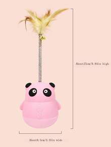 Pet Interactive Puzzle Toy - Wobble Feeder Ball & Feather Teaser Combo, 2-In-1 Entertainment & Enrichment For Cats - Multicolor - View 3