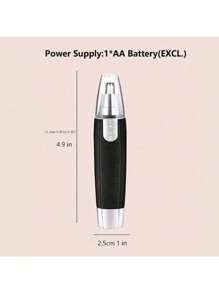 Water Resistant Nose Hair Trimmer For Men And Women - Painless Ear And Facial Hair Removal With Dual Edge Blades And Mute Motor