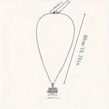Sanrio Sanrio Hello Kitty 3-Piece Jewelry Set, Cute Alloy Necklace, Earrings And Open Ring, Fashionable Couple Gift For Christmas, Halloween, New Year, Valentine's Day, Birthday, Jewelry Accessories For Women