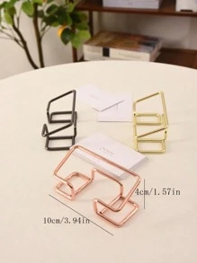 1pc Electroplated Metal Business Card Holder, Card Storage Business Card Holder, Party Event Card Organizer, Business Card Holder, Desktop Display Stand - Multicolor - View 7