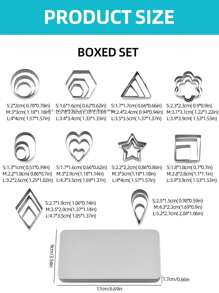 30件套不锈钢饼干模具及1个收纳盒，手动压模，几何饼干模具，糕点模具，水果切割模具，厨房配件，DIY烘焙工具，适用于家庭厨房、餐厅、面包房 - - - 查看 7