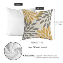 MEMNUN 1Pc Vibrant Boho Chic Throw Pillow Covers - Single-Side Printing Yellow And Gray Geometric Pattern Decorative Cushion Covers With Sofa, Bedroom, Office, Car, And Farmhouse Versatility - 17.7*17.7inch, No Pillow Cores Included
