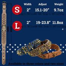 CL072-1 The Mighty Large Spiked Studded Dog Collar - Protect Your Dog's Neck From Bites, Durable & Stylish, For Large Dogs - Multicolor - View 3