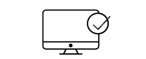 Computer monitor with checkmark