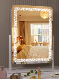 Vanity Mirror with Lights 16 12 LED Makeup Mirror Lighted Makeup Mirror with Lights Smart Touch Control Dimmable 3 Modes Light 360 Rotation Round White p 15017300