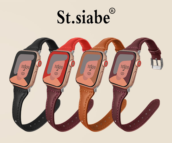 St siabe St siabe 1 Women s Men s Fashion Business Casual Small Waist Leather Watch Bring with Apple Watch Band 38mm 40mm 41mm 45mm 44mm 42mm 49mm Belt Soft and Comfortable Wristband Replacement Strap with Apple Watch Ultra Series SE 8 7 6 5 4 3 2 1 Solo Loop Smart Strap Accessories Correa p 20048202