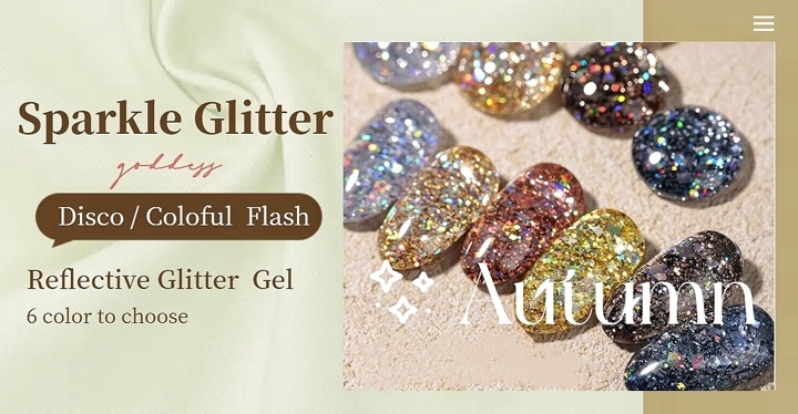 RS NAIL Gel Polish Reflective Glitter Gel Nail Polish 9g Autumn Winter Holographic Sparkle Glitter Gel Flash Rhinestone Sliver Gold UV LED Soak Off Manicure for Women Girls p 23480948