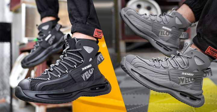 High Cut Fashion Fly Knitting Safety Sport Shoes For Men Steel Toe Shoes Light Weight EVA Sole Sports Work Shoes Men Good Quality Sport Safety Shoes Anti Smash Anti Piercing Work Footwear Outdoor Men For All Seasons Fashionable Steel Toe Safety Boots For Work Hiking Men Work Boots Security Shoes p 28710620