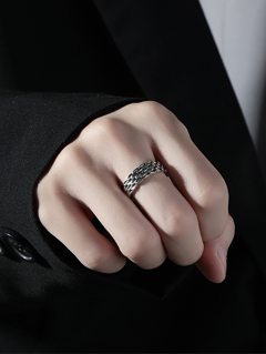 1pc Fashionable Luxury 925 Sterling Silver Geometric Dragon Scale Design Open Cuff Adjustable Plain Ring For Couples Valentine s Day Birthday Gift Wedding Banquet Party Daily Wear Fashion Accessory p 30862704
