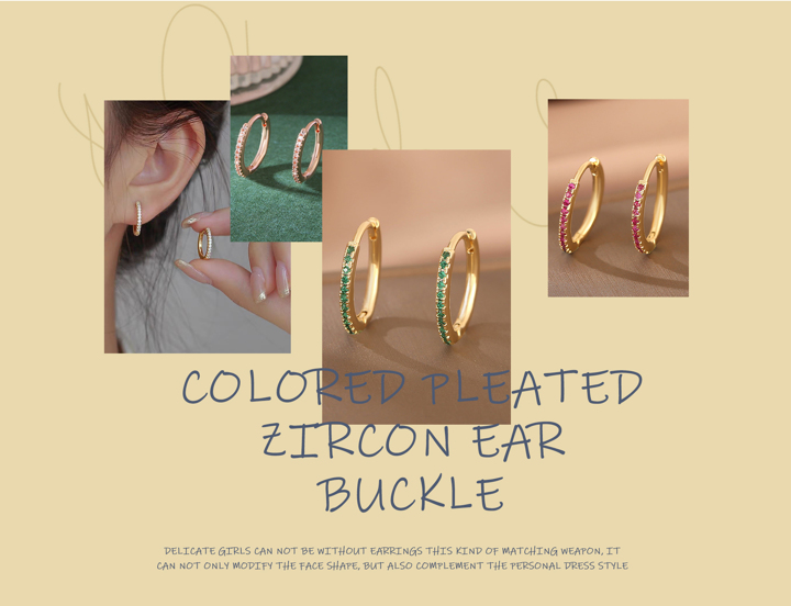 Cubic Zirconia Decor Hoop Earrings p 12126252