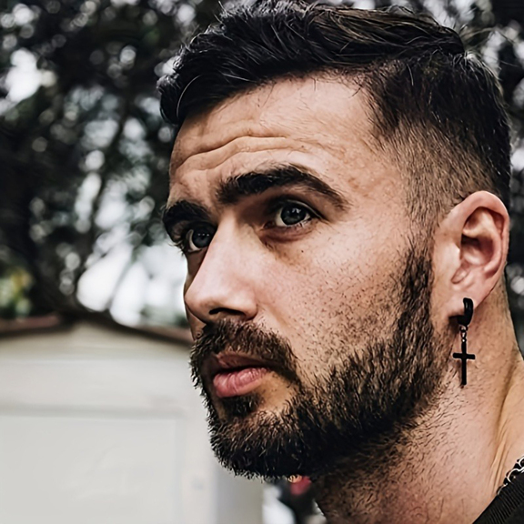 Fashionable And Popular 2pairs set Men Cross Drop Earrings Stainless Steel Punk Hip Pop Style For Jewelry Gift And For A Stylish Look p 13994876