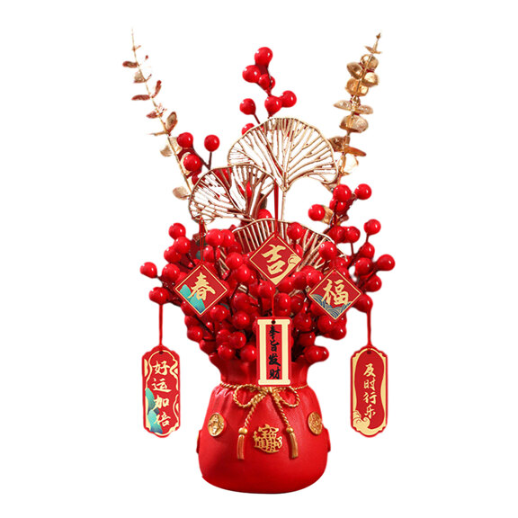 1pc Red Lucky Fruit Shaped Artificial Flower Decoration For New Year Home Decor p 32689776