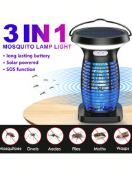 1 Pack Mosquito Repellent Lamp Solar And USB Rechargeable Electric Mosquito Killer Lamp Outdoor 3 In 1 Mosquito Killer LED Light Waterproof Electric Fly Trap For Bedroom Camping Garden Indoor And Outdoor p 32518795