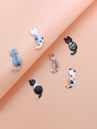 6pcs Alloy Cat DIY Pendant p 12624267