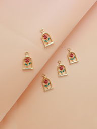 5pcs Alloy Flower Decor Geometric DIY Pendant Valentines p 12390152