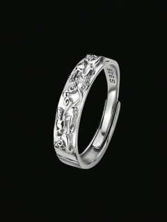 1pc Stylish Simple 925 Sterling Silver Pixiu Open Ring Adjustable Size For Men s Personality Retro Style Suitable For Daily Commuting Anniversary Party Birthday Gift p 30862404