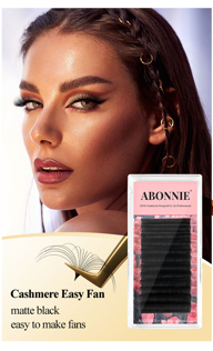 LAKANAKU Abonnie 12Rows Mix 8 15 Abonnie C D CC Matte Black Cashmere Easy Fanning Eyelash Extensions Soft Easy Fans Volume Lashes Extension p 15262032