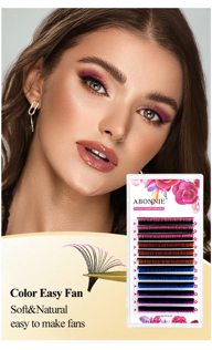 Abonnie Colorful Easy Fanning Fast Fan Blooming Eyelash Extensions Individual Lashes Automatic Flowering Volume Eyelash p 25603994