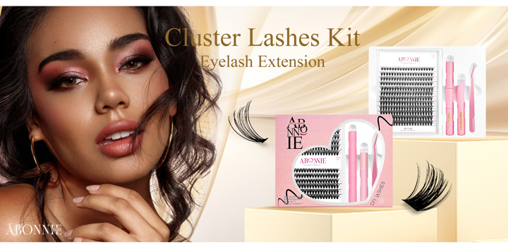 LAKANAKU Abonnie Clusters Lashes Extension Kit DIY Lashes Clusters Set Lashes Natural Individual Lashes Eyelash Extensions p 34556203