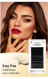 Mix Matte Black Easy Fanning Lashes Extensions 12rows Easy Volume Fans Eyelash Auto Fans Eyelashes Supplies p 15955887