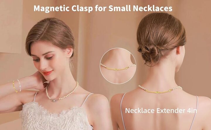 Stainless Steel Necklace Extender With Magnetic Clasp Adjustable Strong Magnetic Necklace Clasp And Lobster Clasp Transparent Gift Box Included p 34769452