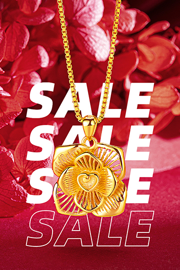 1pc Large Gold Color Double Layer Heart Floral Detail Fashion Collarbone Necklace With Four Petals p 34131597