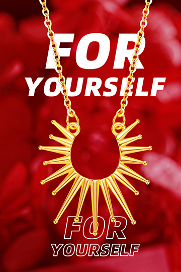 1pc Gold Color Fashionable Sun Pattern Necklace For Women p 34206035