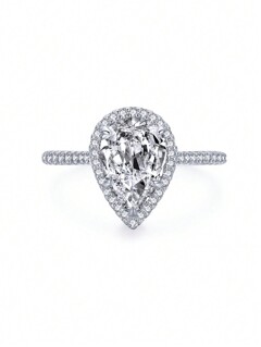 1pc Luxury Water Drop Shape 3ct Cubic Zirconia Wedding Band Made Of 925 Sterling Silver Fine Jewelry For Women Bridal Party Engagement p 21189092