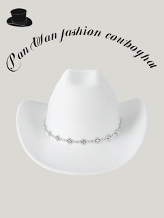 1pc Women s Solid Color Diamond Shaped Sequin Decoration Western Cowboy Hat Elegant Casual Small Hat For Travel Party And Daily Use Boho Cowboy Hat Cowgirl Hat p 28075663