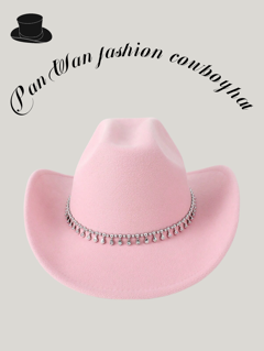 1Pc Women s Western Cowboy Hat With Solid Color Water Drop Rhinestone Decoration Suitable For Traveling Party Festival Jazz Daily Life Cowgirl Hat Cowboy Hat Cowgirl Hat Halloween p 30598806