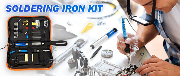 Soldering Iron Kit 60W Soldering Gun with Adjustable Temperature Controlled ON Off Switch 5pcs Soldering Tips Solder Wire Tube p 16323086