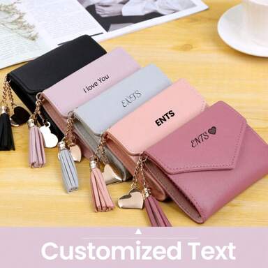 1pc Custom Wallet For Women With Text Short Heart Shaped Pendant Wallet Women Wallet Bifold Clutch Long Ladies Billfold Gift For Lady Mother Girlfriend Student Birthday Gift Daily Wallet Fashionable Colorful Vintage Cute Adorable Contracted Stylish Casual Custom Personalized Unique Customized Ideal Gifts For Him Her Boyfriend Girlfriend Family Friends Pets Grandparents Children For Christmas For Winter For Fall Autumn For Holiday Finds Winter Fashion Christmas Gift Personalized Gifts For Women Men p 34303698