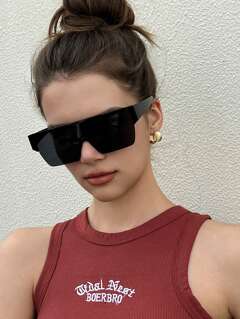 Retro Black Fashion Glasses Oversized One Piece Fashion Glasses For Women Street Shoots Driving Fashion Glasses New Arrival p 36756890
