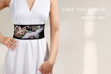 Wedding Season Elegant Vintage Printed Wide Waist Belt For Bride White Ladies Fashionable Accessory To Match Dresses p 36696234