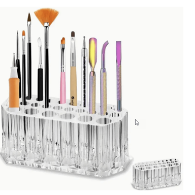 1pc 26 Hole Acrylic Organizer For Nail Art Makeup Brushes Transparent Space Saving Design For Desktop Modern Minimalist Makeup Storage Solution p 33158728