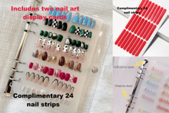 Nail Art Display Book Includes 2 Nail Display Cards And 24 Crystal Strips Of Tape Large Capacity Clear Display Durable Portable For Professionals Enthusiasts p 33317796